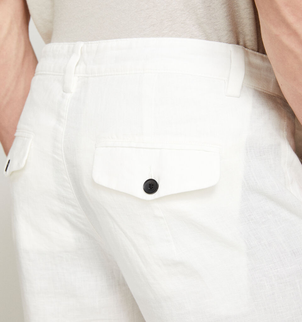 Regular fit trousers in 100% linen - men's regular fit trousers - White | Sisley image number 5
